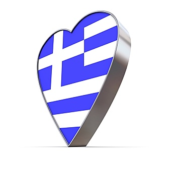 光泽,金属,心形,旗帜,希腊