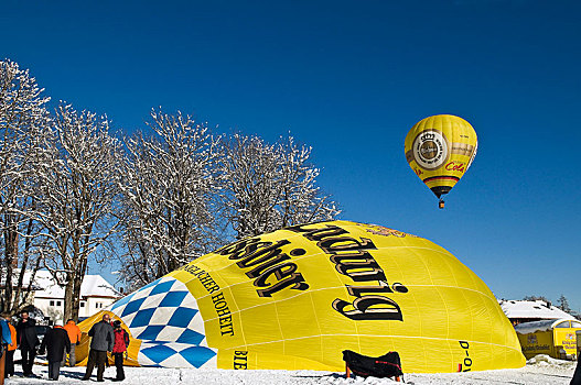 气球,空中,信封,充气,地上,节日,巴特维西,巴伐利亚,德国,欧洲