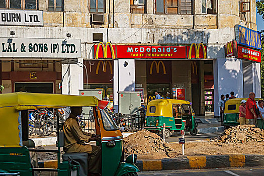 麦当劳,汉堡包,餐馆,新德里,印度