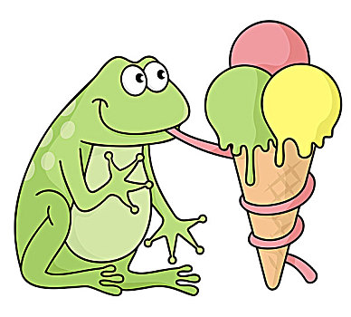 青蛙,冰激凌