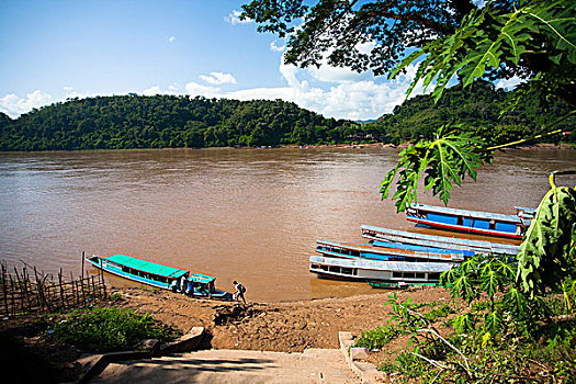 湄公河,港口,琅勃拉邦