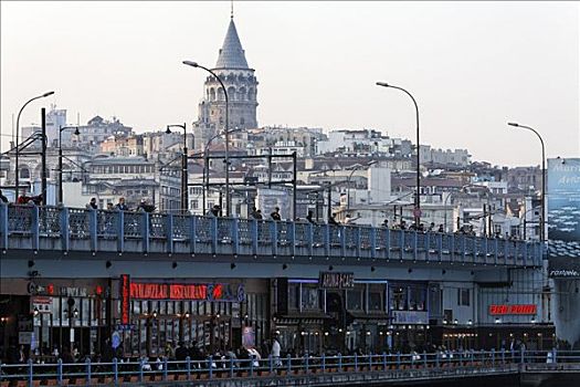 加拉达塔,桥,餐馆,地下室,伊斯坦布尔,土耳其