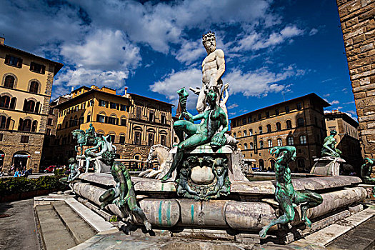 喷泉,市政广场,佛罗伦萨,托斯卡纳,意大利