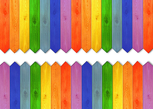 彩色,木板,彩虹