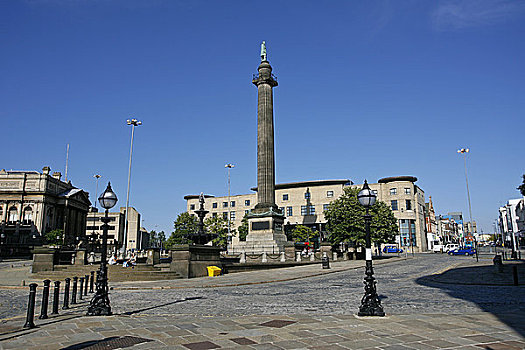 英格兰,默西塞德郡,利物浦,褐色,街道,喷泉,雕塑,中心