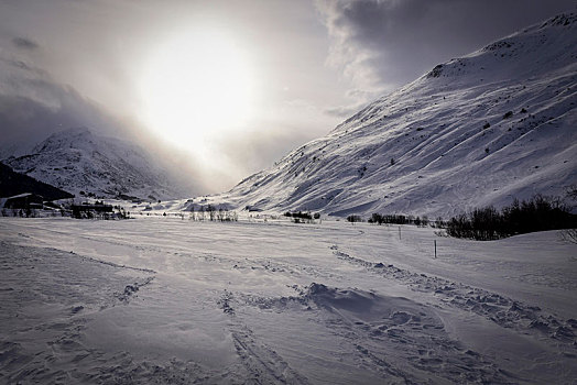 雪,山景,冬天,安德马特,瑞士,欧洲