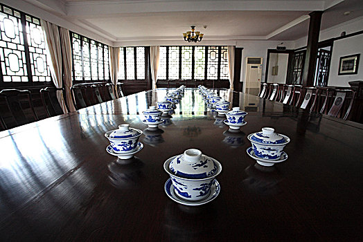 会议室,茶壶,盖碗茶,洽谈,协商,桌椅,室内