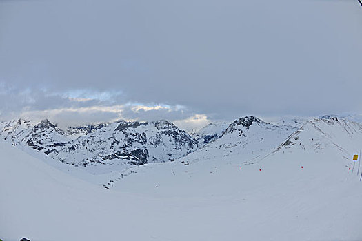 高山,初雪,冬天,季节