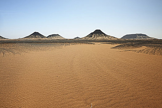 黑色,沙漠,利比亚沙漠,埃及,非洲