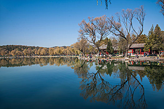 河北承德避暑山庄镜湖湖畔