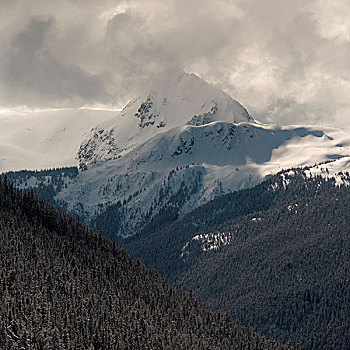 云,上方,积雪,山,惠斯勒,不列颠哥伦比亚省,加拿大