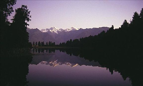 湖,晨光,新西兰
