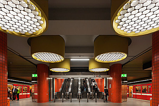 地铁站,枢纽站,纽伦堡,中间,弗兰克尼亚,巴伐利亚,德国,欧洲