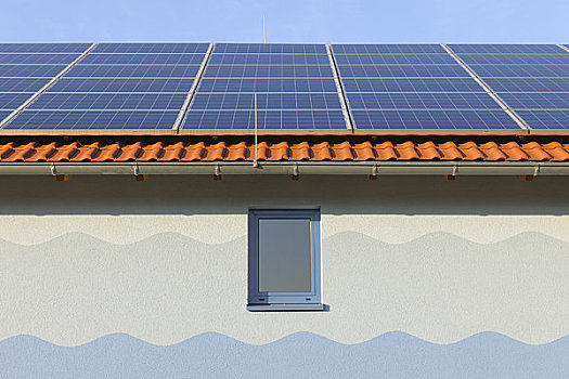 太阳能电池板,房顶