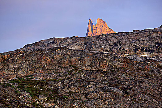 格陵兰,东方,沿岸,风景,山景