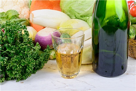 玻璃,瓶子,苹果汁,蔬菜