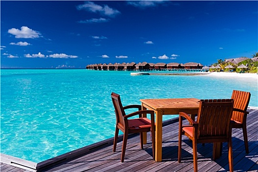 桌子,椅子,海滩,餐馆