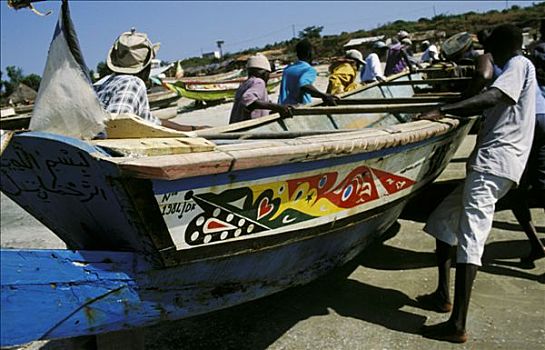 塞内加尔,帽,渔船