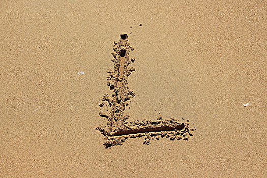 沙滩手写字母字体