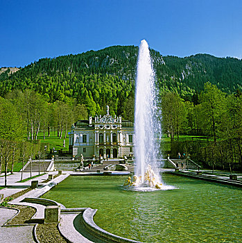 林达霍夫城堡,上巴伐利亚,巴伐利亚,德国,欧洲