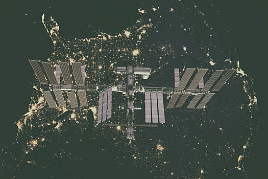 国际空间站,上方,美国