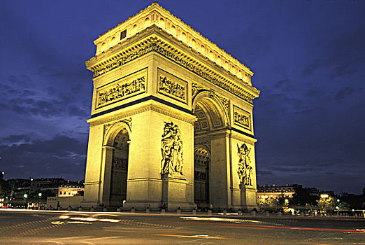 法国,巴黎,拱形,晚间,风景