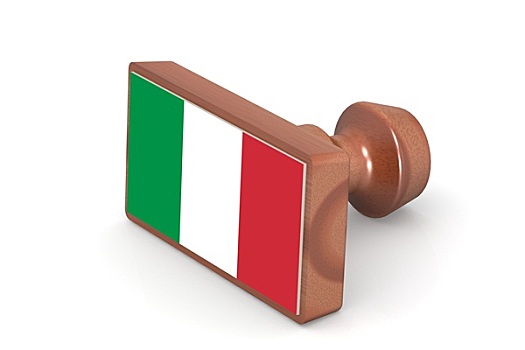 木质,图章,意大利,旗帜