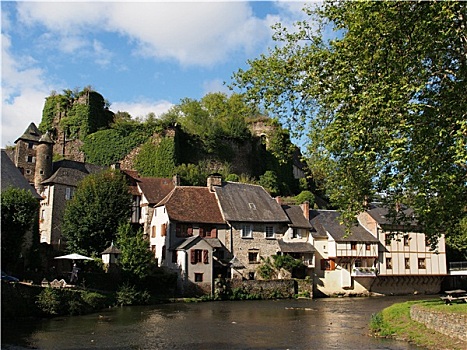 城堡,乡村,河,法国
