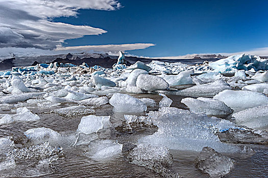 冰岛,杰古沙龙湖,结冰,泻湖