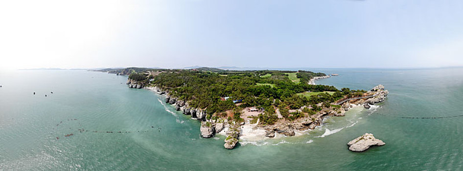 航拍辽宁大连滨海国家地质公园金石滩园区东部景区,金石滩国家旅游度假区内