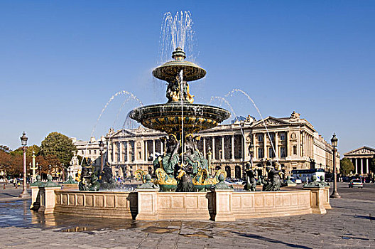 喷泉,地点,协和飞机,巴黎,法国,欧洲