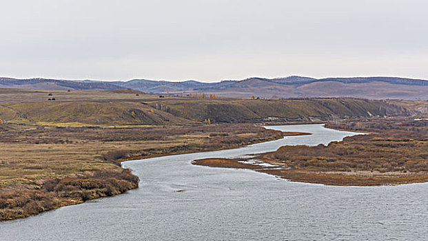 中俄边境额尔古纳河界河