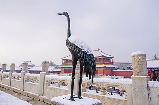 北京天安门故宫雪景