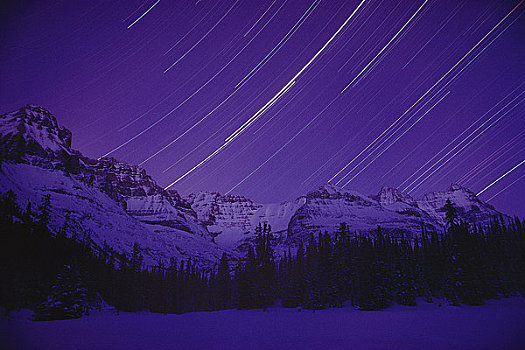 星迹,山峦,欧哈拉湖,不列颠哥伦比亚省,加拿大