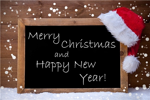 卡,黑板,圣诞快乐,新年快乐,雪花