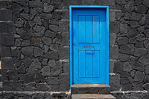 蓝色,门,火山岩,石头,砖石建筑,墙壁,帕尔玛