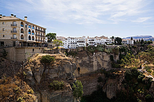 商业,住宅,建筑,栖息,岩石上,隆达,西班牙