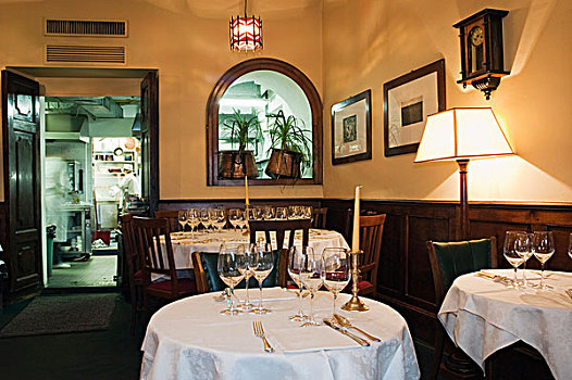 桌子,上面,餐馆,佛罗伦萨,托斯卡纳,意大利,欧洲