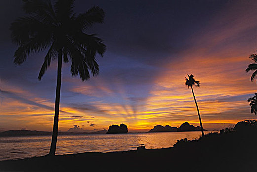 日出,苏梅岛,岛屿,泰国