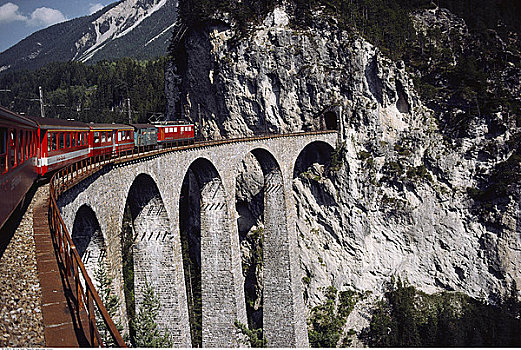 冰河,高速列车,靠近,瑞士