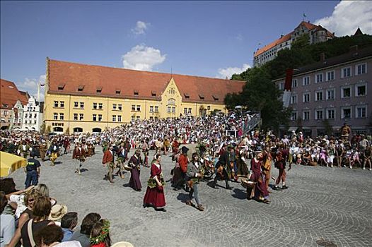 步兵,婚礼,历史,城堡,下巴伐利亚,巴伐利亚,德国,欧洲