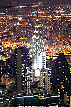 克莱斯勒大厦,曼哈顿,纽约,夜晚