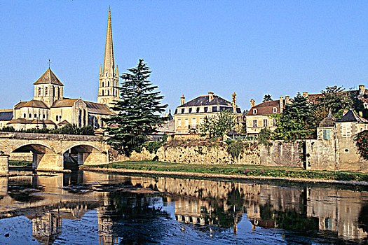 法国,维埃纳,教堂,世界遗产,河