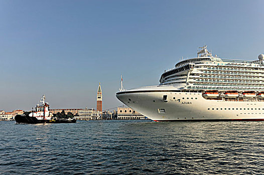 游船,乘客,到达,威尼斯,威尼托,意大利,欧洲
