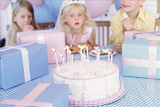 女孩,生日蛋糕