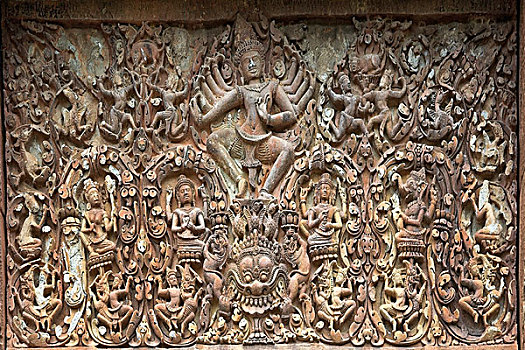 圣所,泰国,佛教,墙壁,浮雕