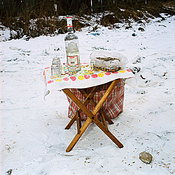 小,桌子,布,向日葵,种子,销售,牲畜,市场,马拉穆列什,罗马尼亚,十二月,2004年