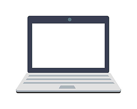 笔记本电脑,象征,灰色,留白,白色,显示屏,正面,概念,信息技术,沟通,互联网,网络,隔绝,物体,白色背景,背景,矢量,插画