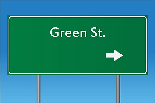 绿色,概念,路标