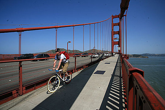 美国,加州,旧金山大桥,也称金门大桥,是美国旧金山市的标志性建筑